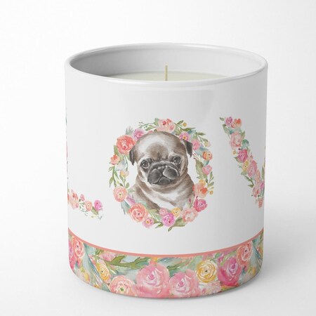 Carolines Treasures 3.75 x 3.25 in. Unisex Pug No.3 Love 10 oz Decorative Soy Candle WDK4465CDL